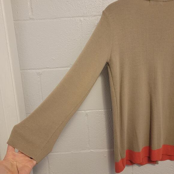 Code. M Cardigan Sweater Size Large Women's Tan Orange Button Up 370 - Picture 12 of 13